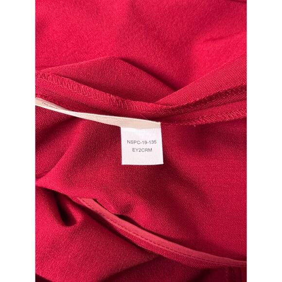 MM LaFleur The Emily Dress 4 Womens Red Tailored Fit 3/4 Sleeve Square Neck - Picture 10 of 10